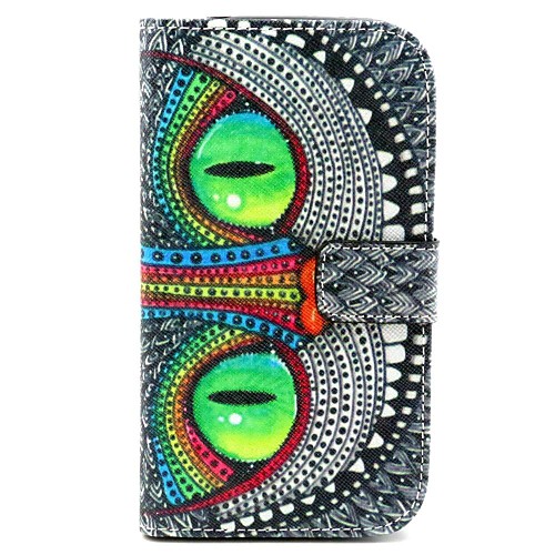 Cat Eyes Pattern PU Leather Full Body Case with Stand for Galaxy Grand Neo I9060