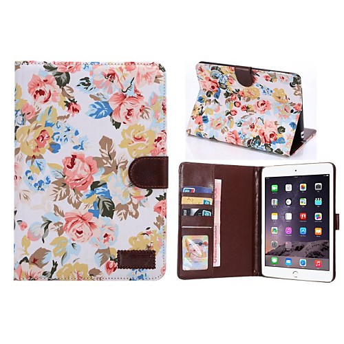 Flower Style Full Body Leather Case with Card Slot and Stand for iPad Mini 3/2(Assorted Color)