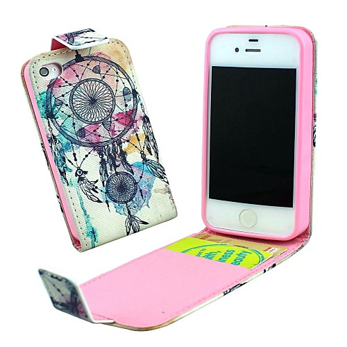 Dreamcatcher  Vertical Flip  PU Leather Full Body Case with Card Holder for iPhone 4/4S