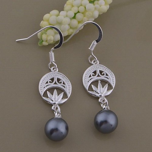 Fashion Jewelry Women's Silver Silver-Plated Drop Earrings AE808