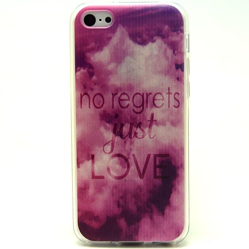 Purple Love Pattern Soft Case for iPhone 5C