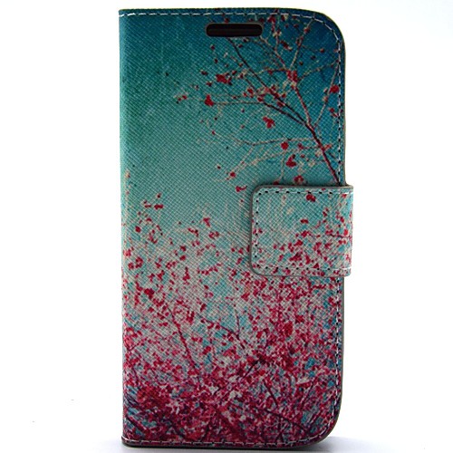 Cherry Blossom шаблон PU кожаный с футляром и слот для карт памяти для Samsung s4 мини i9190