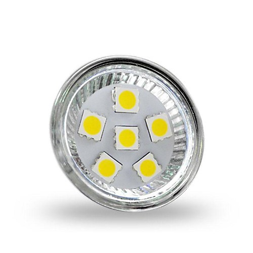 MR11 2W 6x5050smd 200LM 6000-6500K холодный белый свет привели пятно лампы (dc12v)