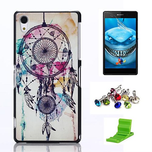 Dream Catcher Pattern PC Hard Case with Screen Protector,Anti-dust Plug and Stand for Sony Xpeira Z2 L50w