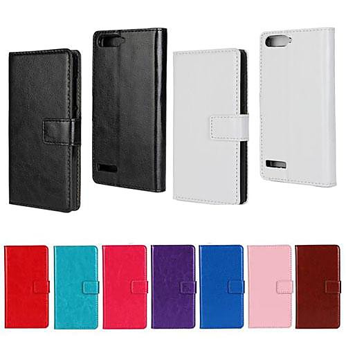 Solid Color PU Leather Full Body Case with Stand and Card Slot for Huawei Ascend G6 (Assorted Color)