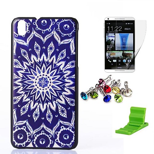 Sunflower Pattern PC Hard Case with Screen Protector,Anti-dust Plug and Stand for HTC Desire 816