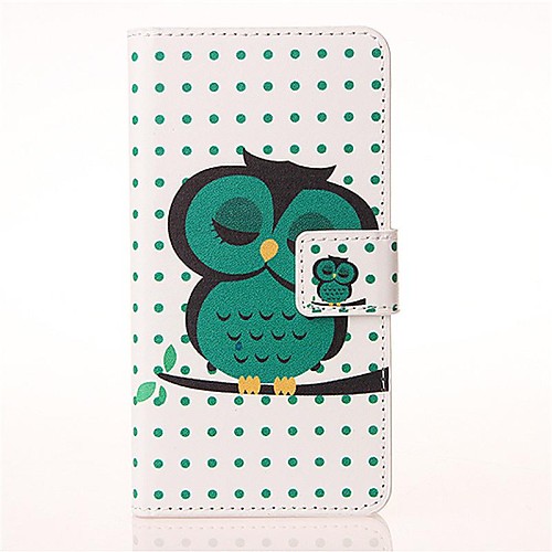 Sleeping Owl Pattern PU Leather Case with Stand and Card Slot for Huawei Ascend Y550