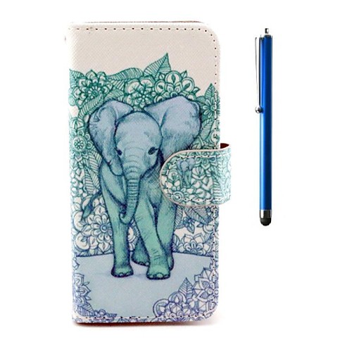 4.7 Inch Elephant Pattern PU Wallet Leather Case and Pen for iPhone 6