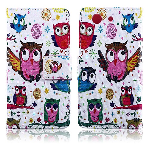 Bird Pattern PU Leather Full Body Cover with Card Slot for Sony Xperia Z3 Compact/Z3 Mini