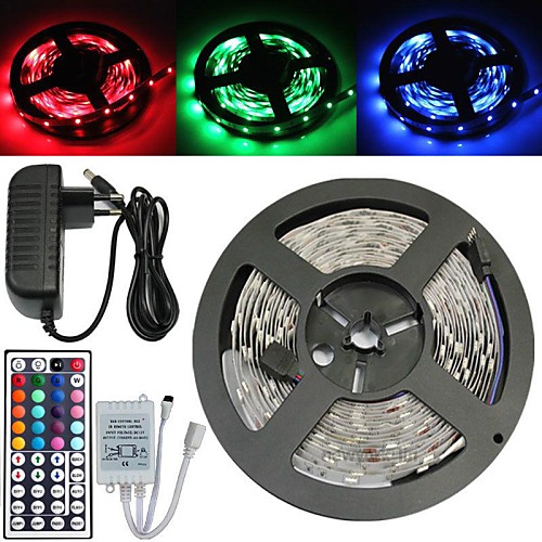 5м 150x5050 SMD RGB LED полосы света и 44key пульт дистанционного управления и 3а ЕС питания (AC110-240V)