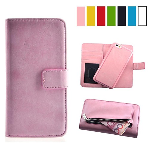 Zipper Design PU Leather Full Body Case with Visiting Card Slot and Wallet for iPhone 6 (Assorted Color)