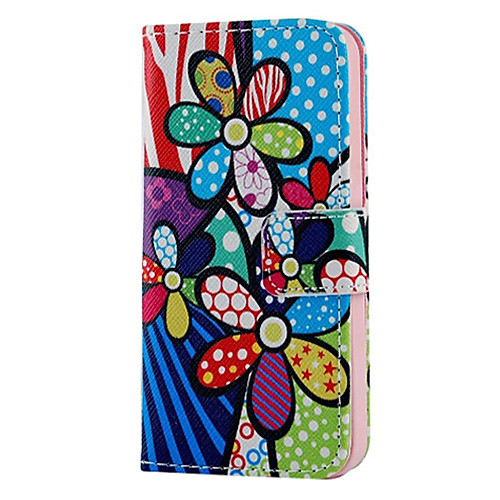 COCO FUN Colorful Sun Flower Pattern PU Leather Full Body Case with Film, Stand and Stylus for iPhone 5/5S