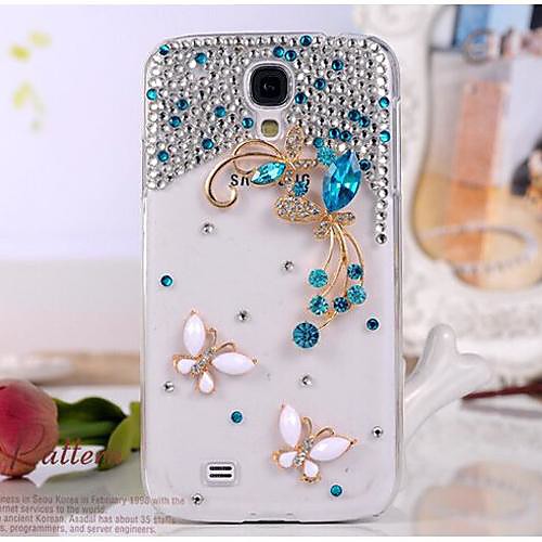 LUXURY Diamonds Crystal Love of Butterfly Back Cover Case for Samsung Galaxy Mega 6.3 I9200 I9208(Assorted Colors)