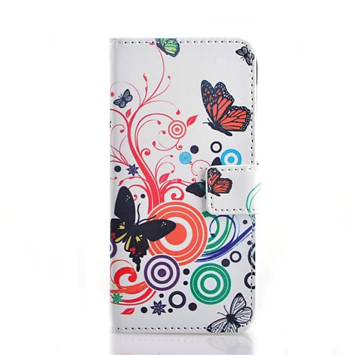 Butterly Love Flower Pattern PU Leather Case with Stand and Card Slot for Wiko Wax