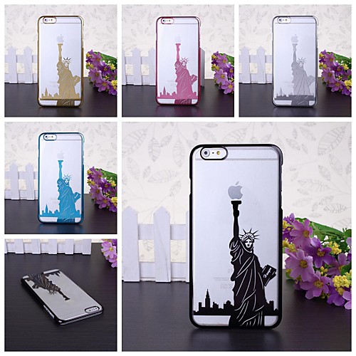 The Statue of Liberty Pattern Transprent Plating Hard Case for iPhone 6 Plus(Assorted Colors)