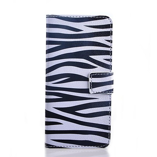 Zebra Pattern PU Leather Case with Stand and Card Slot for Wiko Wax