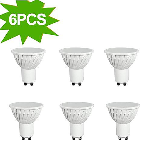 6-Pack HLUX™ LED GU10 5W 42x3014SMD 350lm CRI>80 2700K Warm White Nonglare Spot Light Bulb (AC220-240V) = 35W Halogen