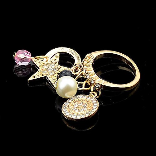 2014 Latest Design Star Fake Pearl Different Charms Fashion Ring