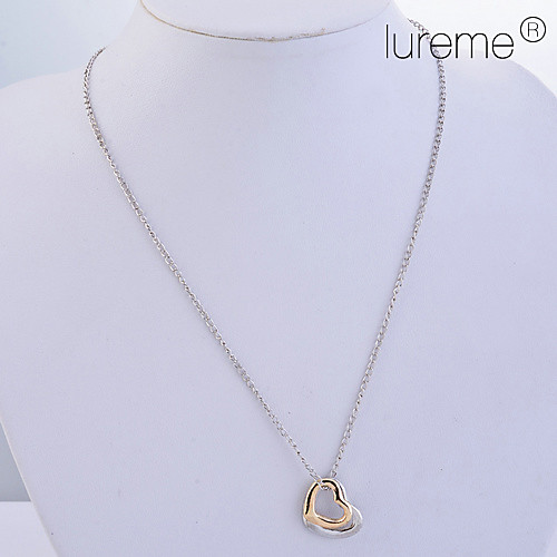 luremegold покрытием сплава дважды кулон сердце Neckalce