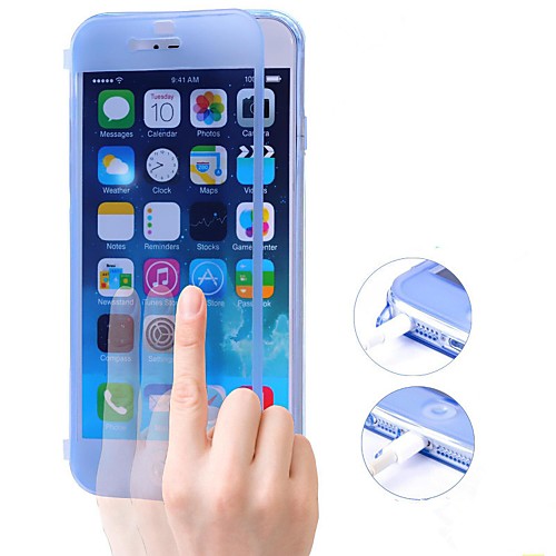 Touch Screen TPU Transparent Full Body Case for iPhone 6 (Assorted color)