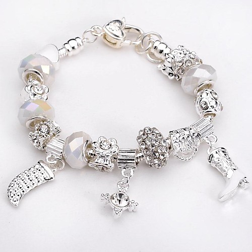 Silver Plated Glass Bead Bracelet