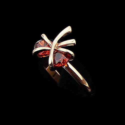 2014 Rose Gold Plated Rhinestone Bow Tie Shape Women Engagement Ring