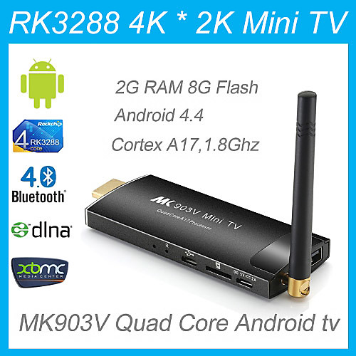 GLK TV Box mk903v Android 4.4 4k с rk3288 коры A17 процессора, 5 ГГц&2,4 Wi-Fi, Bluetooth, HDMI