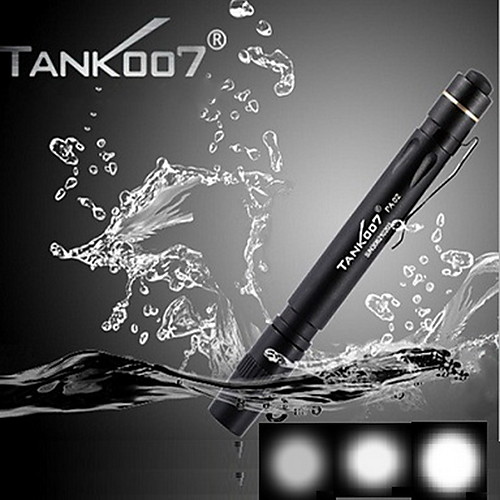 TANK007 PA02   Mini Penlight/Caplamp  3-Mode OSRAM LED    Flashlight (90LM ,Black  ,2xAAA)