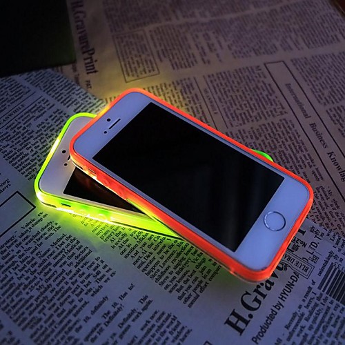 New TPU LED Reminder Flash Transparent Back  Cover Case for iPhone 5/5S (Assorted color)