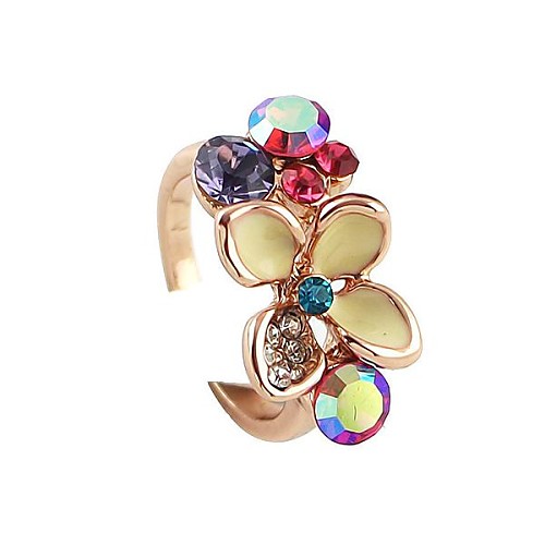 Colorful Gemstone Latest Flower Ring