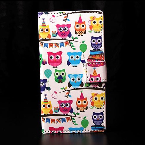 The Owl Party Pattern PU Leather Case with Stand and Card Slot for Nokia Lumia 730/735