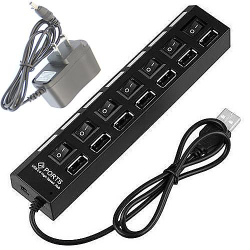 7-портовый Супермен High Speed USB 2.0 хаб адаптер независимый выключатель  переменного тока