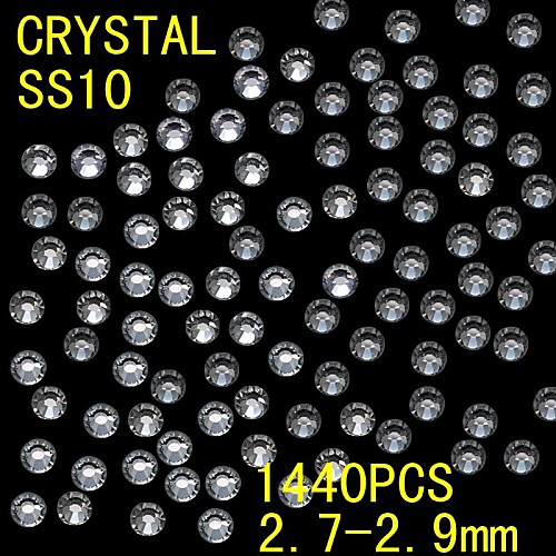 1440pcs 2.7-2.9mm белый блеск Flatback Кристалл Rhinestone Nail Art Decoration