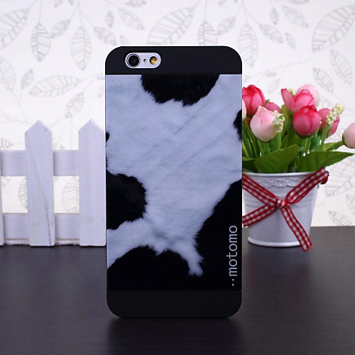 Black and White Patchwork Pattern Black Plastic Hard Case for iPhone 6