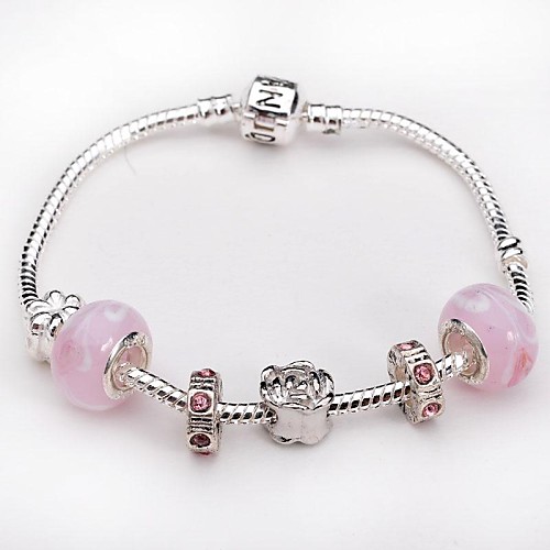 Silver Plated Glass Bead Bracelet