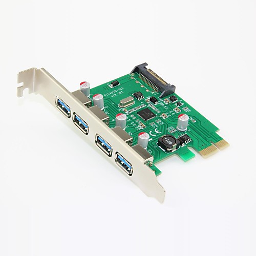 4-портовый USB 3.0 PCI-E карт встроенный SATA Поддержка питания Linux