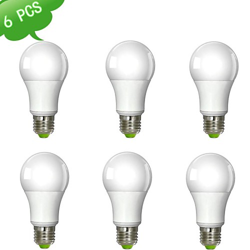 6PCS DUXLITE  A60 E27 10W(=Incan 75W) CRI>80 COB LED 980LM 3000K Warm White Light LED Globe Bulb (AC 100-240V)