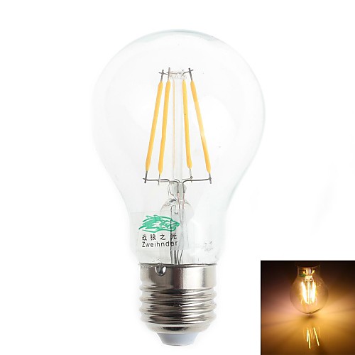 Zweihnder E27 4W 380LM 3000-3500K LED Tungsten Core Warm Light Globe Bulb (AC 220-240V)