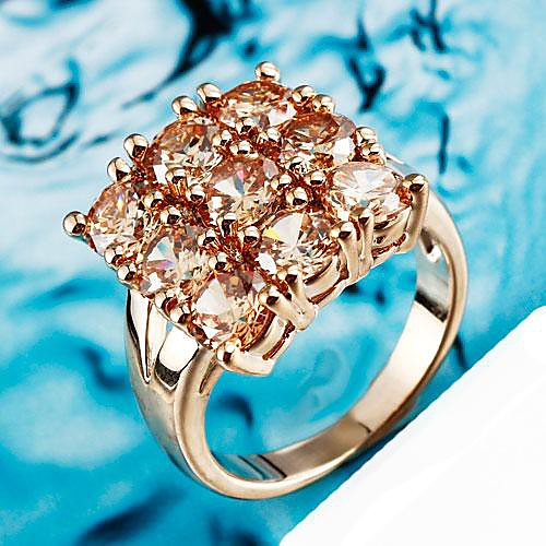 Fashion Exquisite Rose Gold Flower Rings Random Color