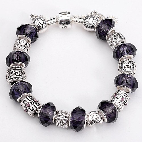 Silver Plated Glass Bead Bracelet