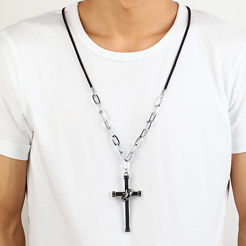 религиозный сплав цинка дважды серебряный крест кулон ожерелье