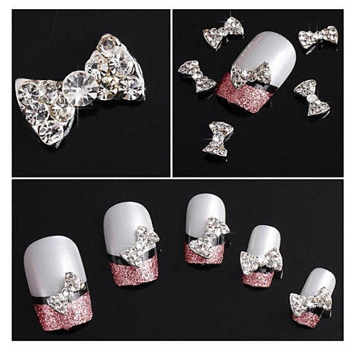 10шт блеск горный хрусталь натянутого лука сплава аксессуары Nail Art Decoration