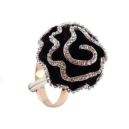 2014 New Design Finger Elegant Rhinesotone And Enamel Women Flower Ring