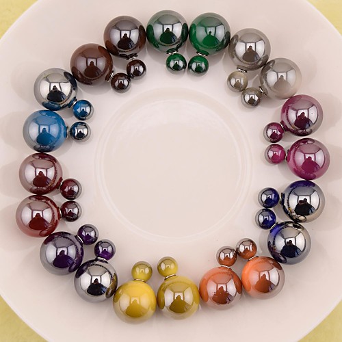 серьги ювелирные изделия серьги горячий продавать 2015 круглые двойного стержня перлы серьги большие жемчужные серьги для женщин