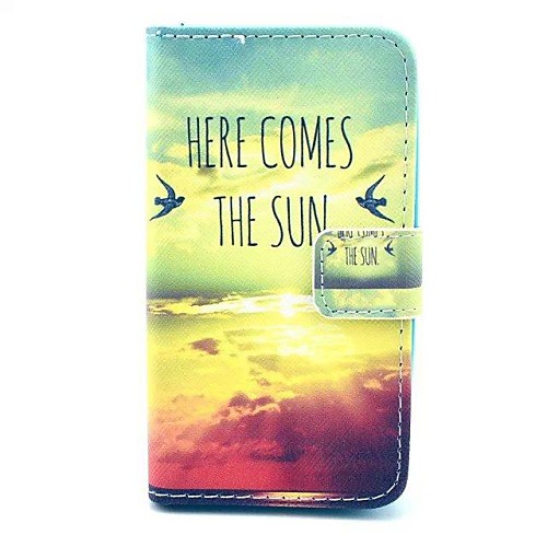 Come the Sun Pattern PU Leahter Full Body Cover with Stand and Card Slot for Huawei Y330