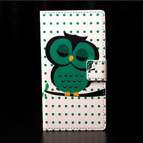 Sleeping Owl Pattern PU Leather Case with Stand and Card Slot for Nokia Lumia 730/735