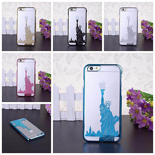 The Statue of Liberty Pattern Transprent Plating Hard Case for iPhone 6(Assorted Colors)