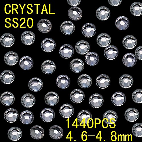 1440pcs 4.6-4.8mm белый цвет блеск Flatback Кристалл Rhinestone Nail Art Decoration