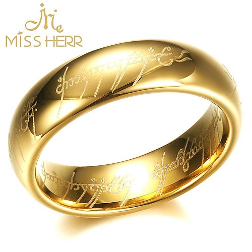 Fashion Design Gold and Silver Color Tungsten Ring