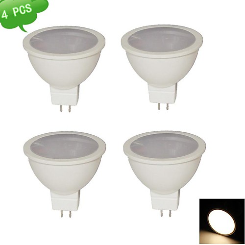 duxlite 4шт MR16 9W 3000K теплый белый CRI>80 720lm (= инков 75w) 15x3020smd gu5.3 привели пятно света AC / DC 12V